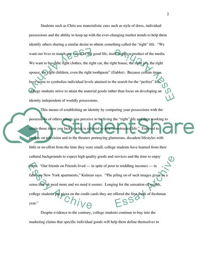 Consumerism and the Community College Student