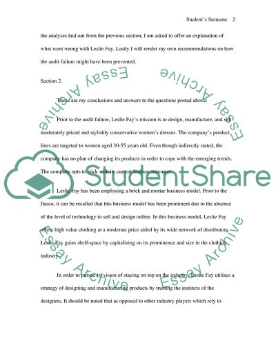 Leslie Fay Case Study