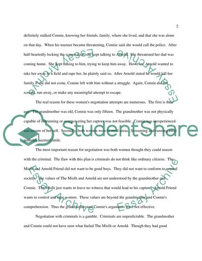 A Good Man is Hard to Find by Flannery OConnor and Where are you going, where have you been by Joyce Carol Oates