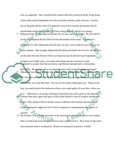 Gilamesh and Eygptian poetry