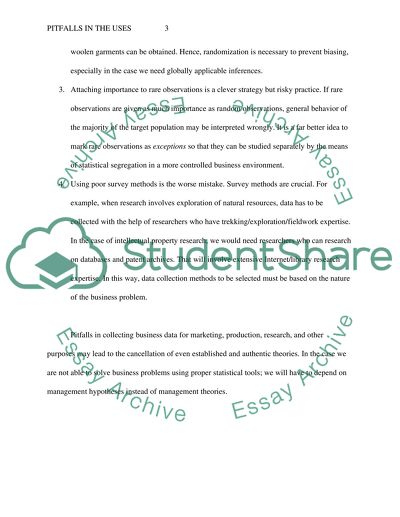 Pitfalls in the Uses of Statistics to Solve Problems in Business