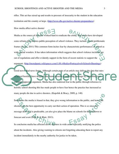 School Shootings and Active Shooter and the Media