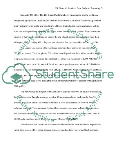 UK Financial Services - Case Study on Borrowing