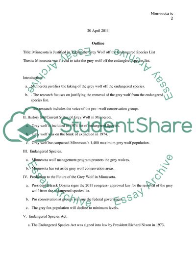 Grey Wolf in Minnesota: the History and Current Status