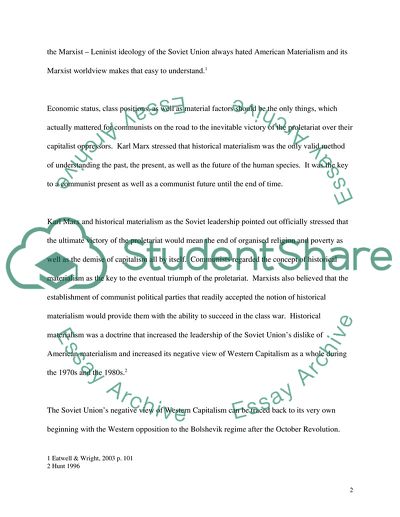 American Materialism and the Soviet Unions Negative View