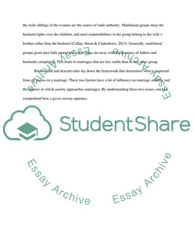 Bridewealth and Descent Rules