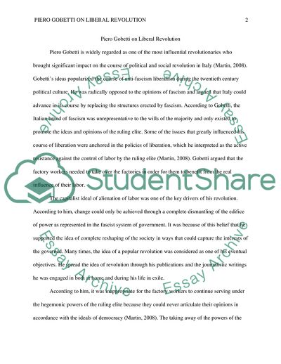 Piero Gobetti On Liberal Revolution