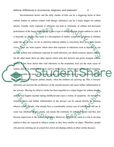 Diagnosis and Treatment of Asthma in Childhood