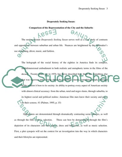 Desperately Seeking Susan: Comparison of the representation of the City and the Suburbs
