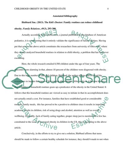 Childhood Obesity in the United States