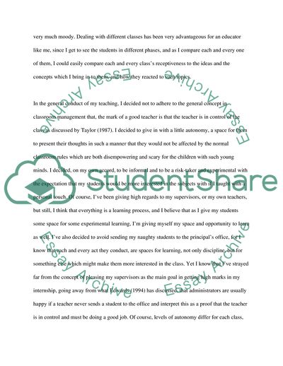 Personal Response Journal: The Teacher