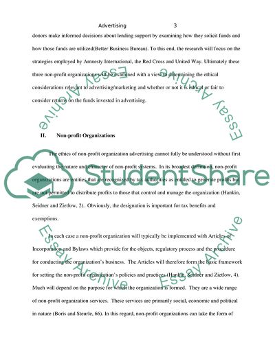 Advertising and Non-profit/Charitable Organizations