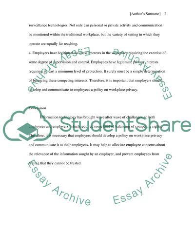 Workplace Surveillance