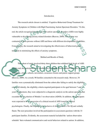 Cognitive-Behavioral Group Treatment by Reaven