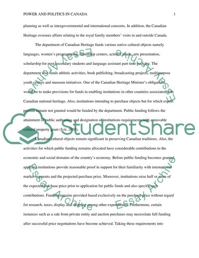 Power and Politics in Canada