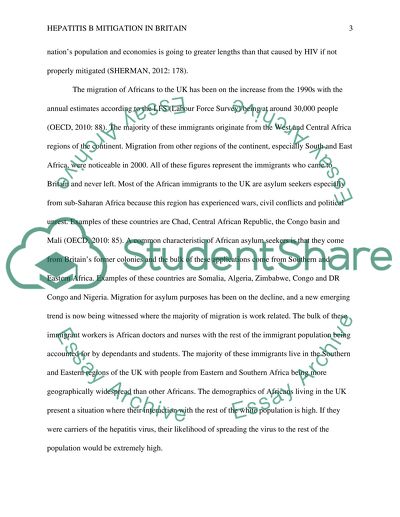 Mitigation of Hepatitis B in Britain