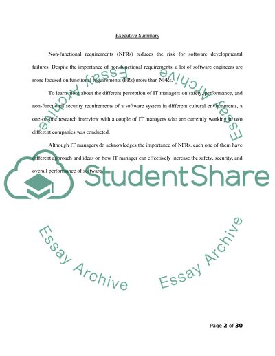 Different Perception of IT Managers on Safety and Performance of a Software System