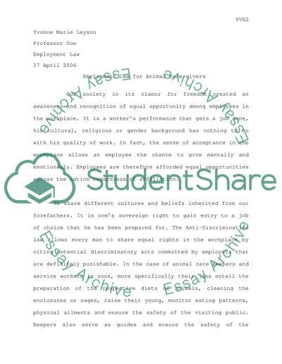 Employment Law for Animal Care