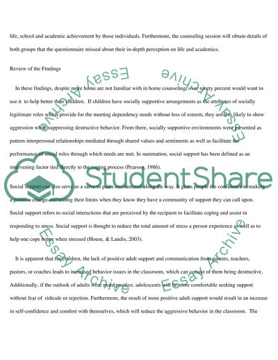 Impact of In Home Counseling