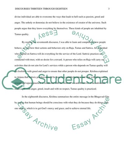 Bhagavad-Gita: Discourses 13 through 18 (finish)