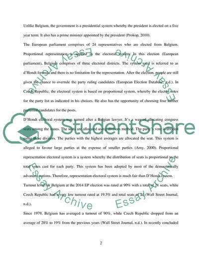 Czech Republic and Belgiums Participation and Representation in the European Parliament