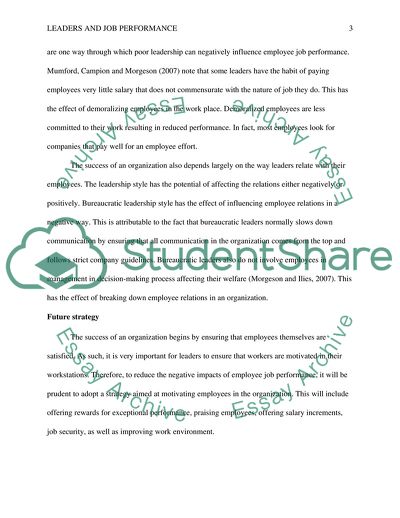 Leaders and Job Performance