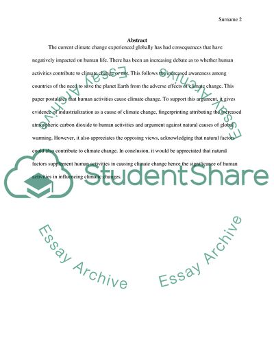 Human Activities Cause Climate Change