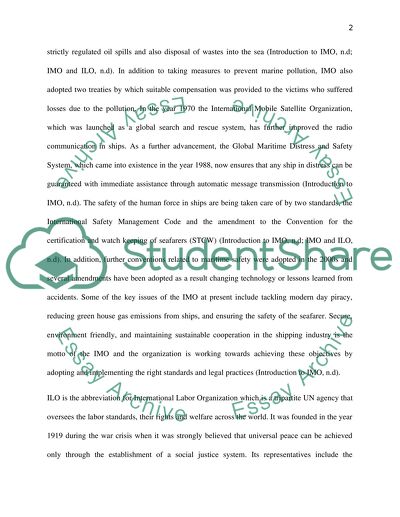 The Establishment of the IMO