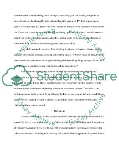 The affect of advertising on youth culture