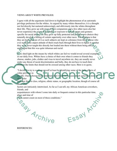 White Privilege.Views About White Previlige