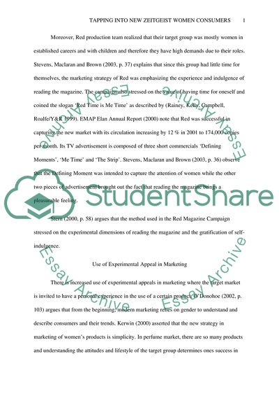 Women Consumers, Lifestyle Trends and the Red Experience