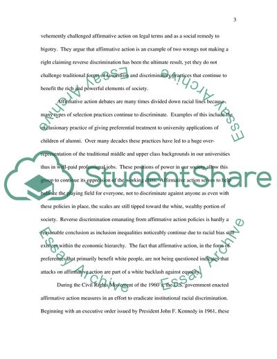 Affirmative Action: Justice or Discrimination