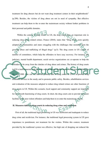 Are Drug Courts Successful in Reducing Drug Crime and Recidivism