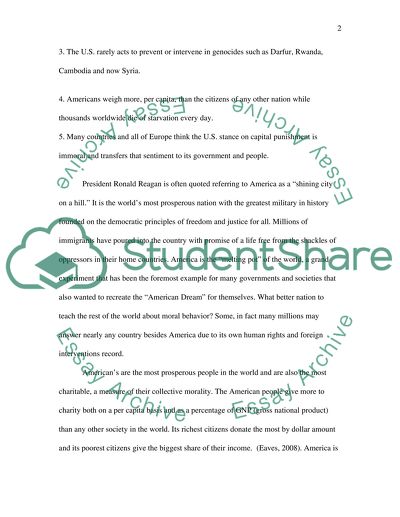 Is the U.S. in a position to lecture the rest of the world about moral behavior