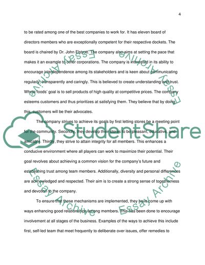 Whole Foods Market: Control and Change