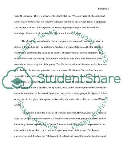 The conflicts of Pan Tadeusz