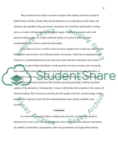 Is Economics the Science of Decision-Making