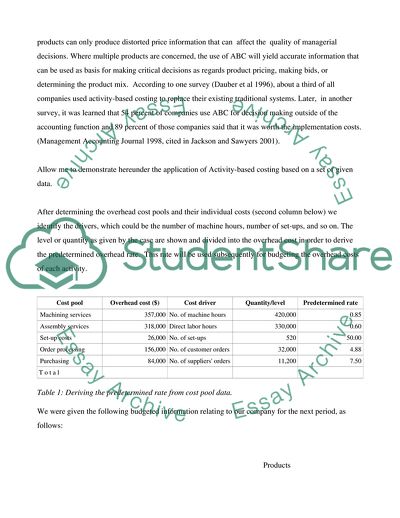 process costing research paper