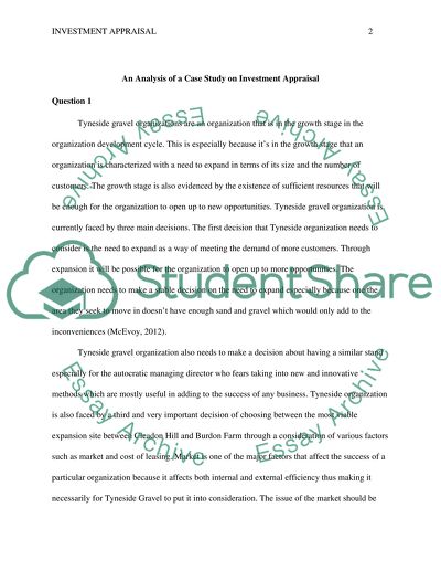 Investment Appraisal