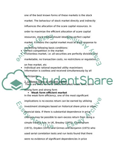 Behaviour of the UK Stock Market