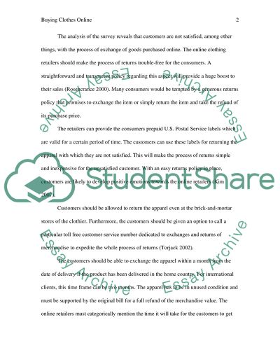 Online Shopping Experience for Clothes