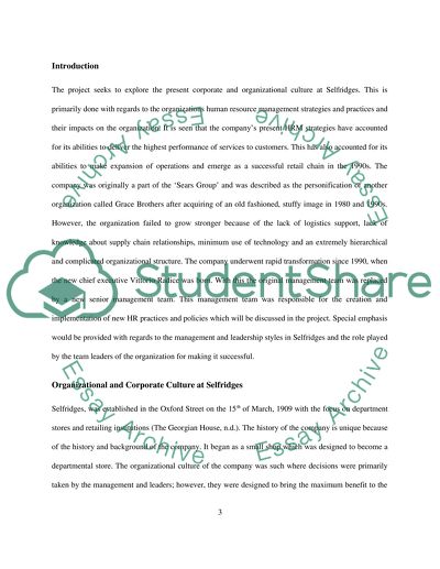 HRM and Organizational Turnaround at Selfridges & Co