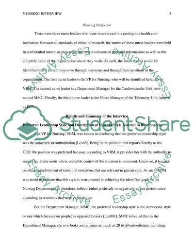 Nursing interview