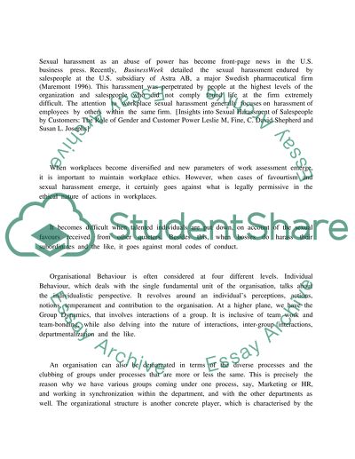 Analysis of Ethics Harassment