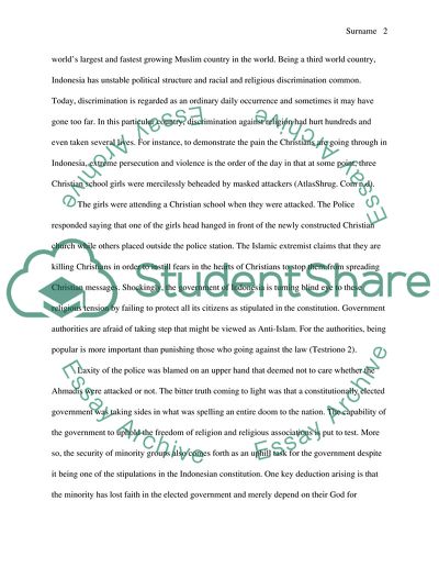 Religious Persecution in Indonesia