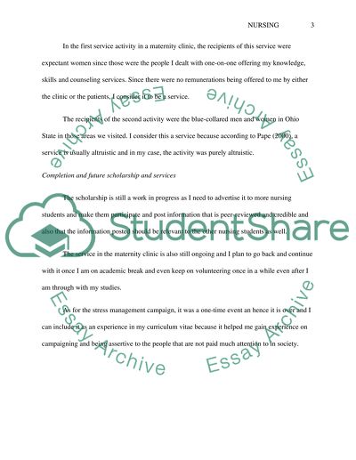 Scholarship and Service Activities