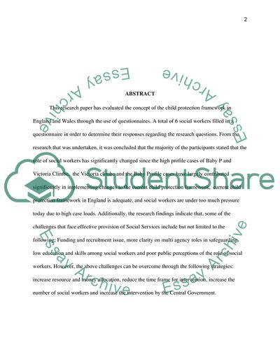 An evaluation of the child protection frame work in England and Wales from 2000 2014