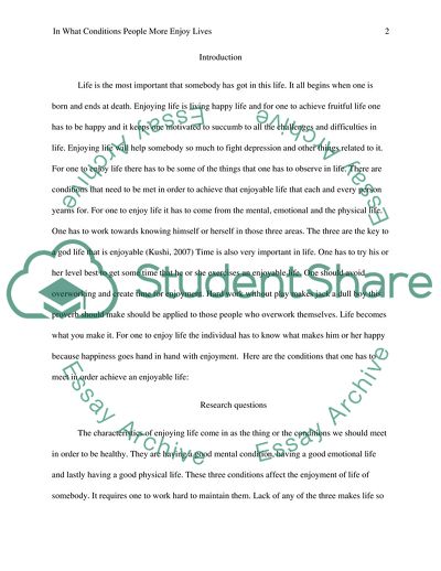 In What Conditions People More Enjoy Lives