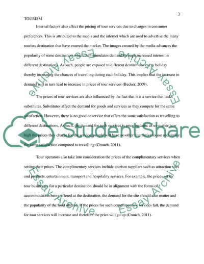 Economic Factors that Tour Operators Take Into Account in Setting the Price of their Package Holidays