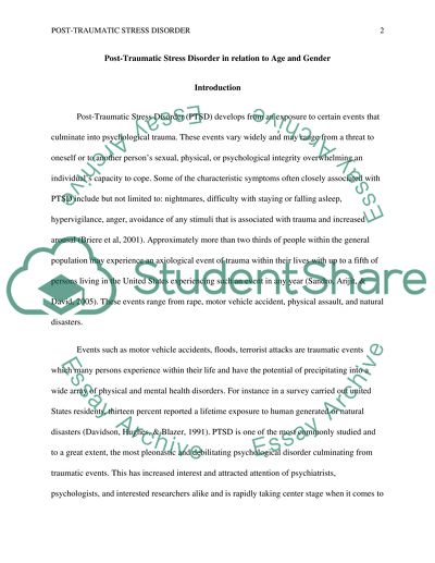 Is there a relationship between age and gender with PTSD symptoms